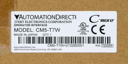 C-more CM5 series touch screen HMI, 7in color TFT LCD, resistive single-touch, widescreen, 800 x 480 pixel, WVGA, LED backlight, (1) Ethernet, (2) serial and (2) USB ports and (1) memory card slot.-CM5-T7W
