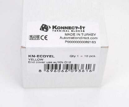 Konnect-It terminal block end cover, yellow. Package of 10. For use with KN-D10 or KN-D12 series terminal blocks.-KN-ECDYEL