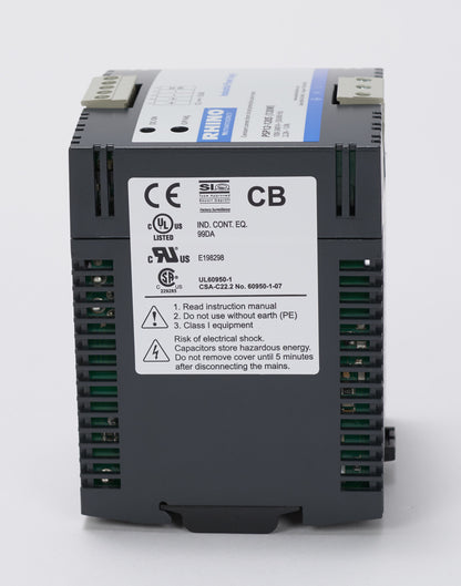 RHINO SELECT PSP series switching power supply, 12 VDC @ 8A/96W (adjustable), 120/240 VAC or 85-375 VDC nominal input, 1-phase, enclosed, plastic housing, 35mm DIN rail or chassis mount, removable screw terminal.-PSP12-120S