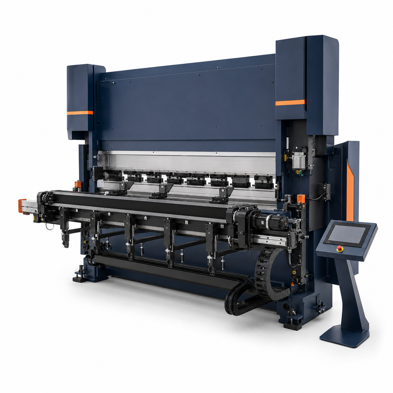Press brake backgauge retrofit with multi-axis servo system
