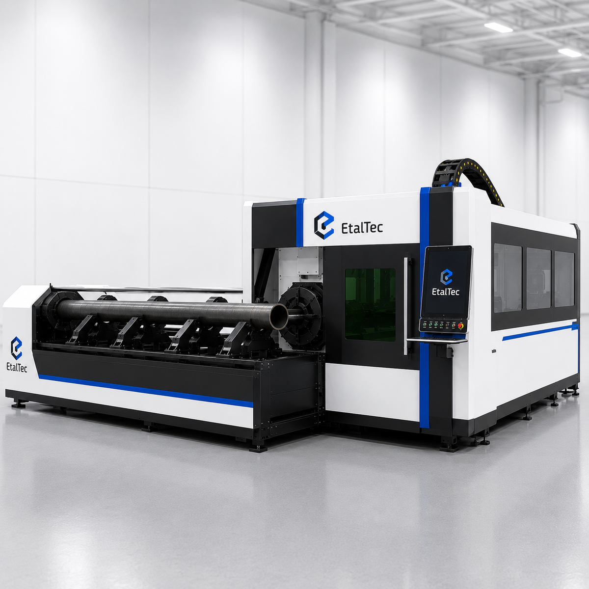 EtalTec 4x8 Sheet and Tube Fiber Laser Cutting Machine USA — 3kW