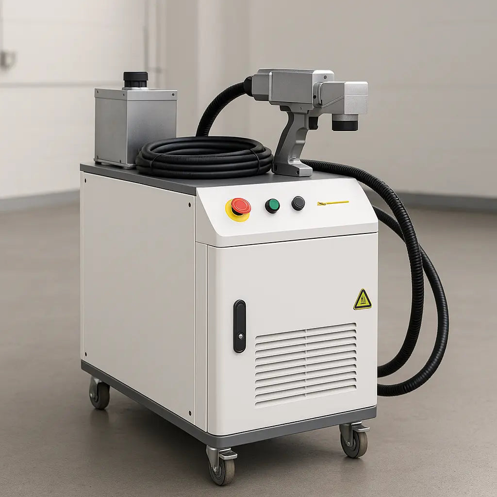 UmproTech Pulsed Fiber Laser Cleaners — 150W Pulsed Fiber Laser Cleaner • 150 mm Scan • 15 m Water-Cooled