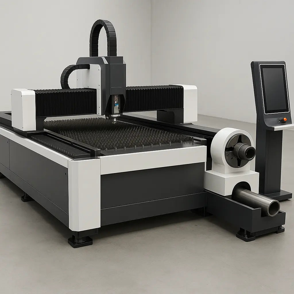 UmproTech 1530HT 5x10 Sheet and Tube Fiber Laser Cutting Machine USA — 3kW — UmproTech CNC tube fiber laser cutting machine quote review for U.S. fabrication and manufacturing