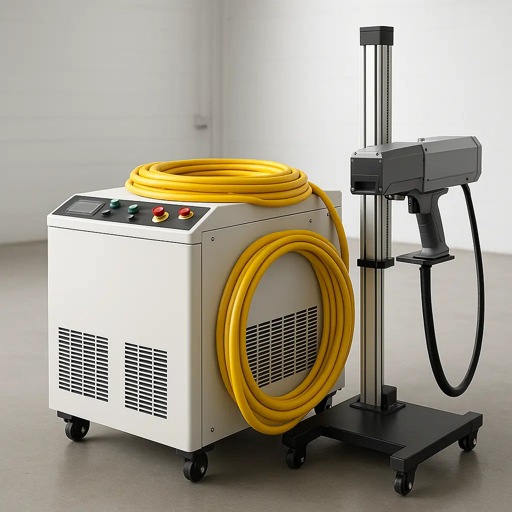 UmproTech 300W Pulsed Fiber Laser Cleaner USA | 200 mm Scan, 10 m Water-Cooled for industrial rust removal and surface
