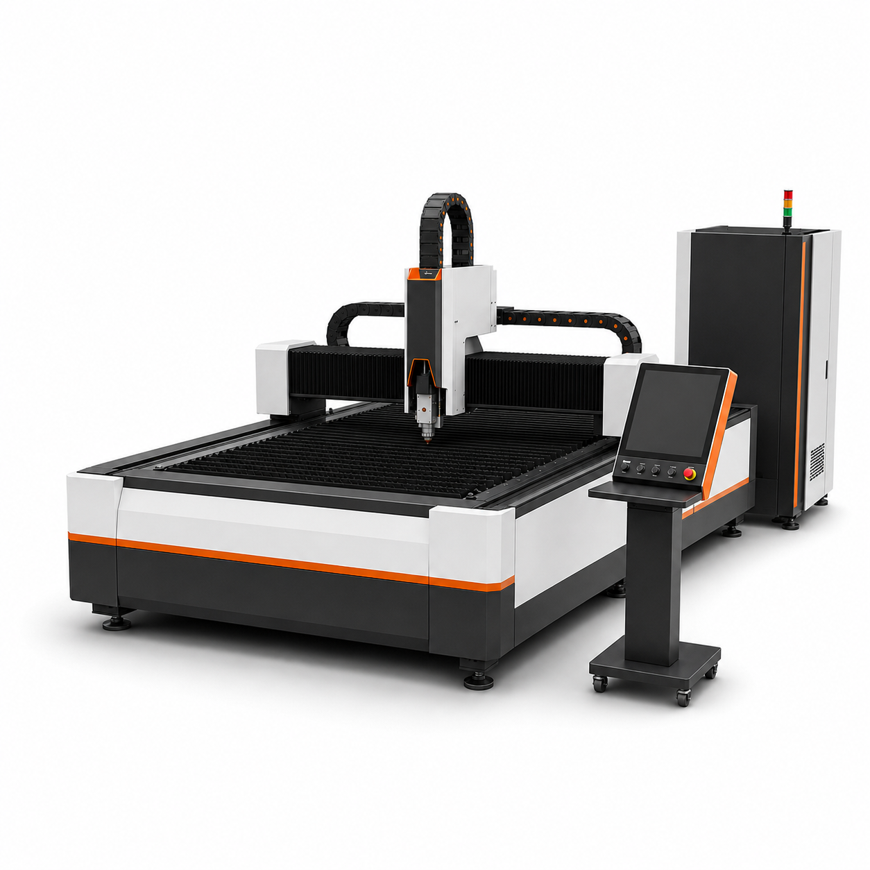 UmproTech 2kW 4×8 single-phase fiber laser cutting machine on white background