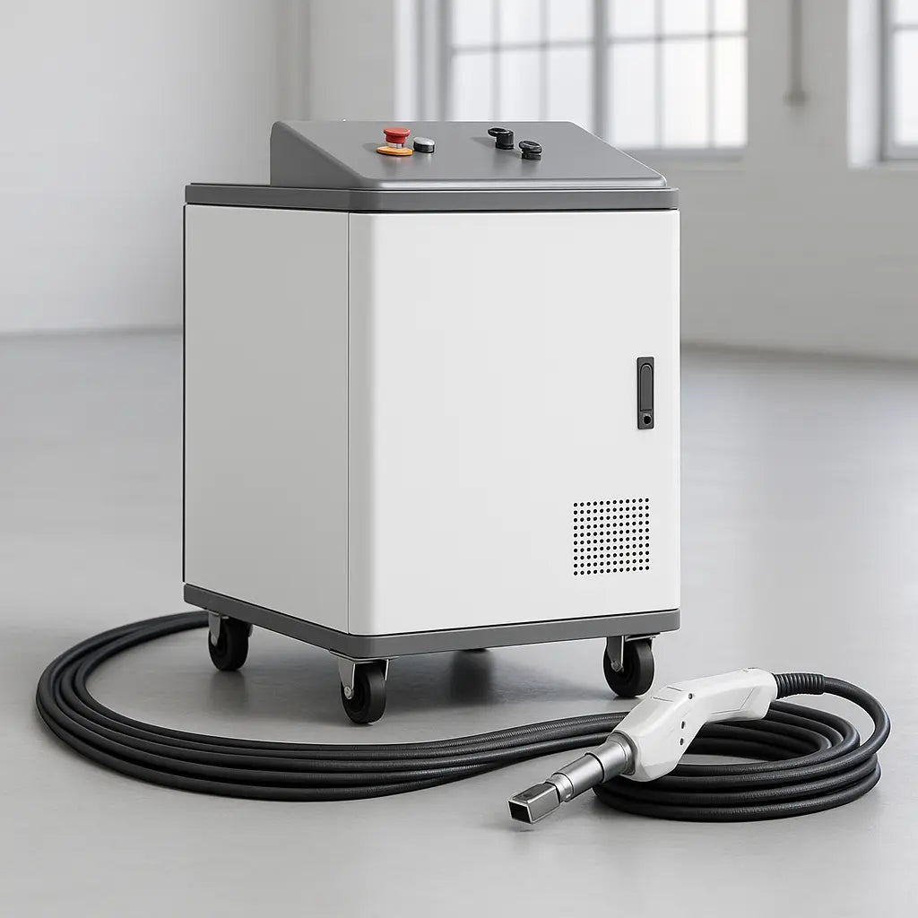 UmproTech 500W Pulsed Fiber Laser Cleaner USA | 150 mm Scan, 15 m Water-Cooled for industrial rust removal and surface