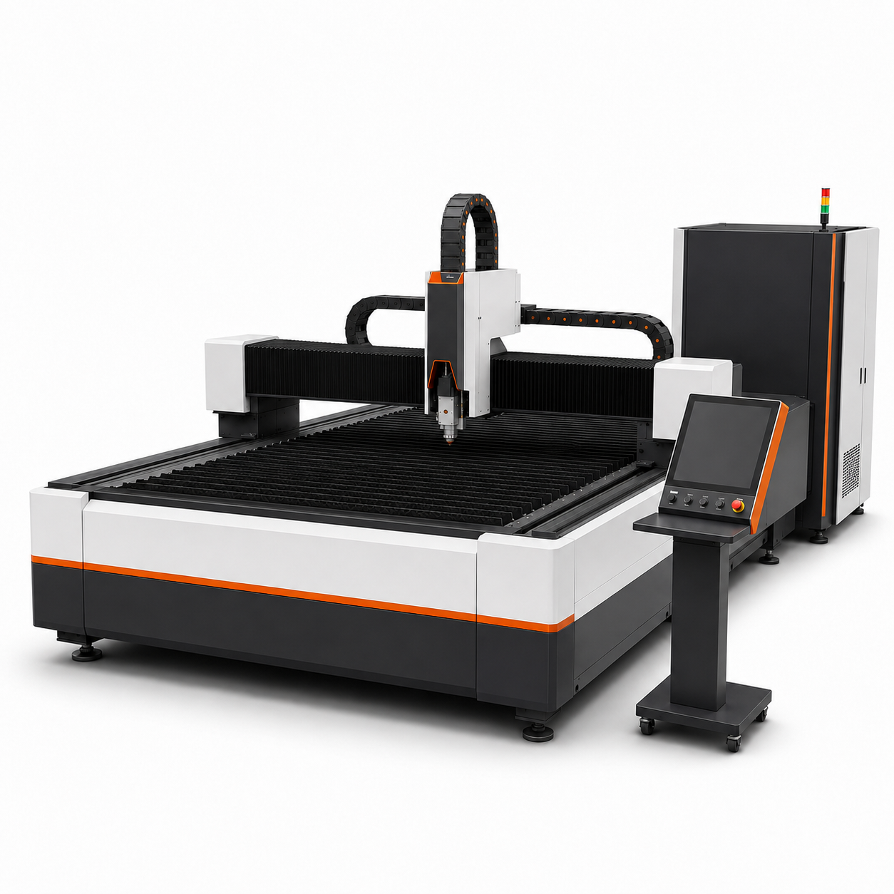 UmproTech 6kW 5×10 open-table fiber laser cutting machine on white background