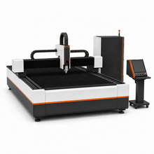 Full front-right three-quarter view of UmproTech 6kW 5×10 open-table fiber laser cutting machine