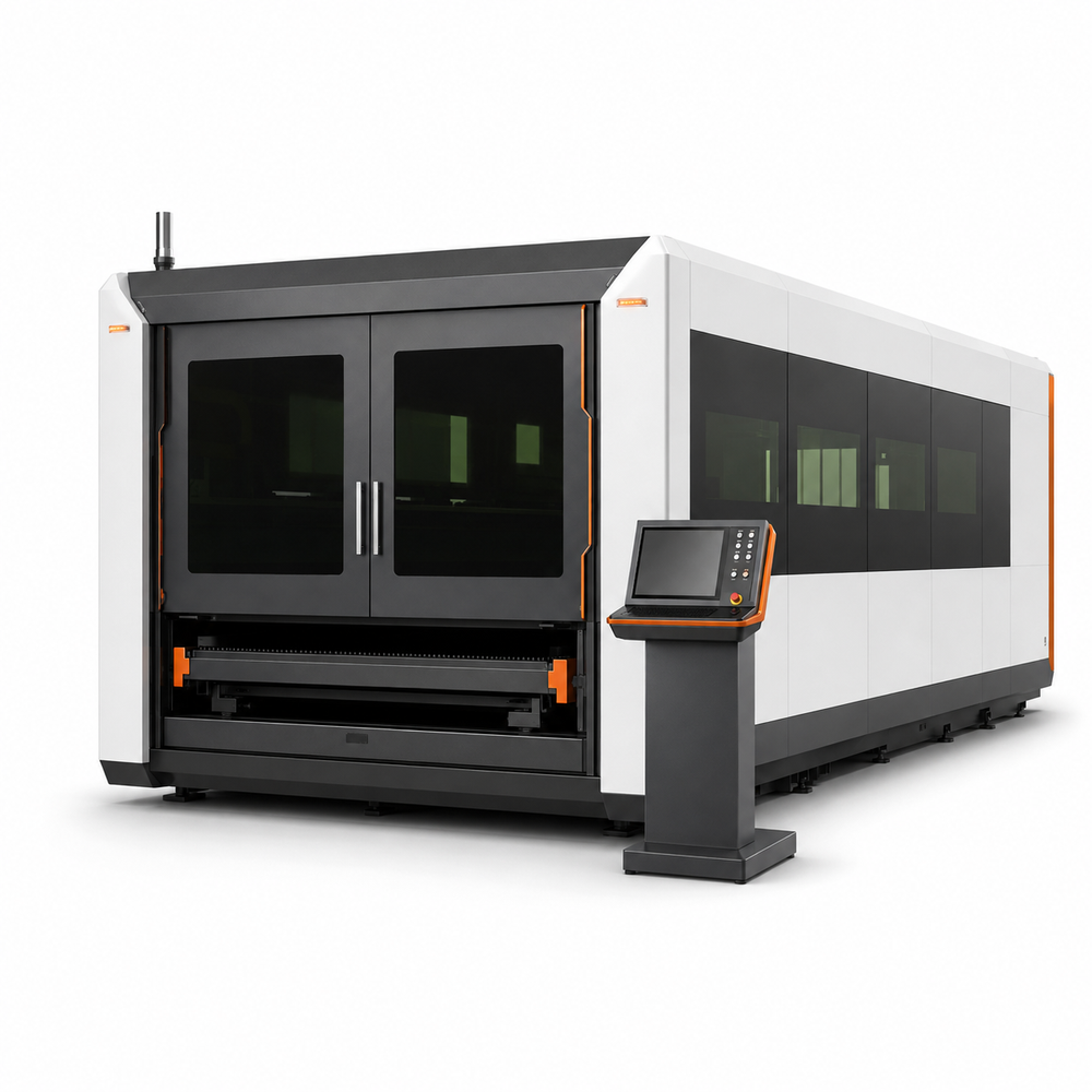 UmproTech 6kW 5×10 Enclosed Exchange-Table Fiber Laser Cutting Machine