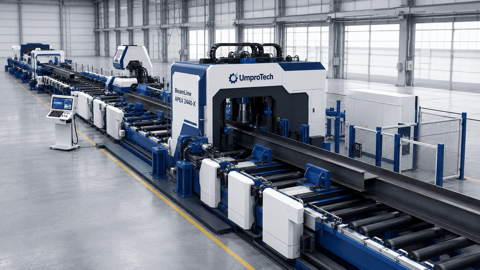 UmproTech BeamLine Structural Processing Systems — BeamLine APEX 1240 Automated Beam Drill Line
