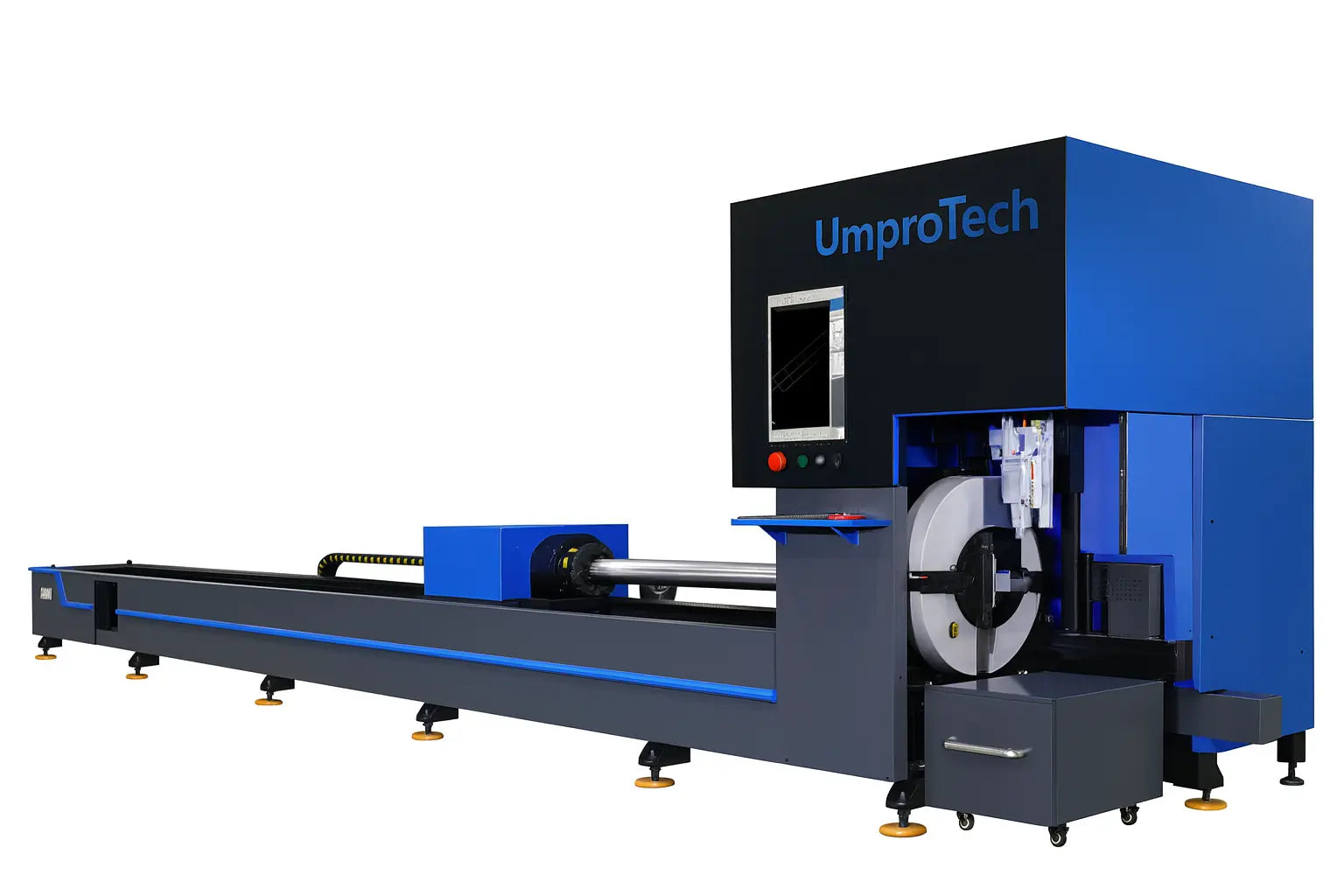 Umprotech Enclosed Tube Laser 6kW Ø10in x 40ft | FSCUT Tube CNC - UmproTech