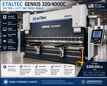 UmproTech EtalTec GENIUS 320/4000C 320 Ton x 13 ft CNC Press Brake USA - UmproTech