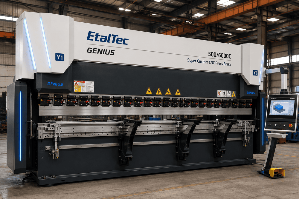 EtalTec GENIUS Heavy-Duty CNC Press Brakes — GENIUS 500/6000C 500 Ton × 20 ft
