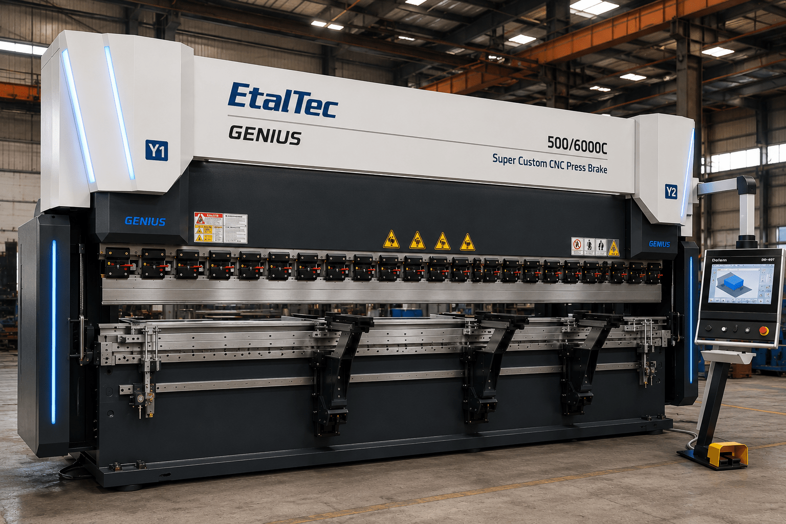 EtalTec GENIUS Heavy-Duty CNC Press Brakes — GENIUS 500/6000C 500 Ton × 20 ft