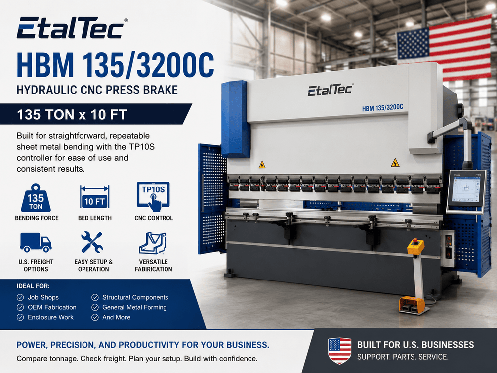 EtalTec HBM CNC CNC Press Brakes — HBM 135/3200C TP10S 135 Ton × 10 ft