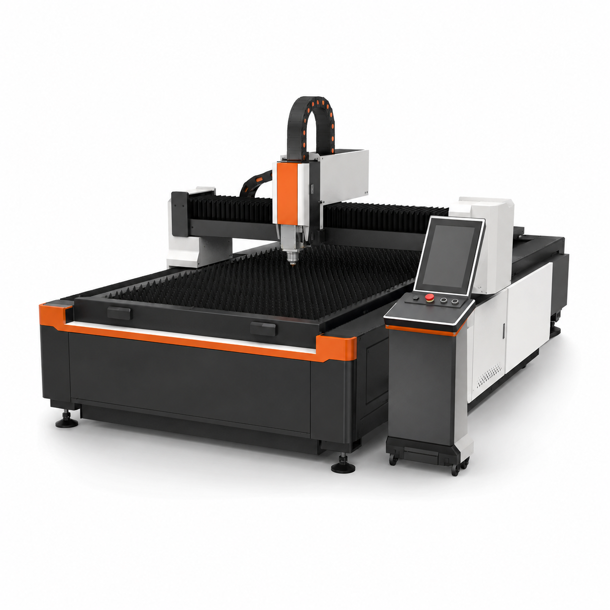 UmproTech 4 by 8 foot 2kW fiber laser cutter rental on a white background