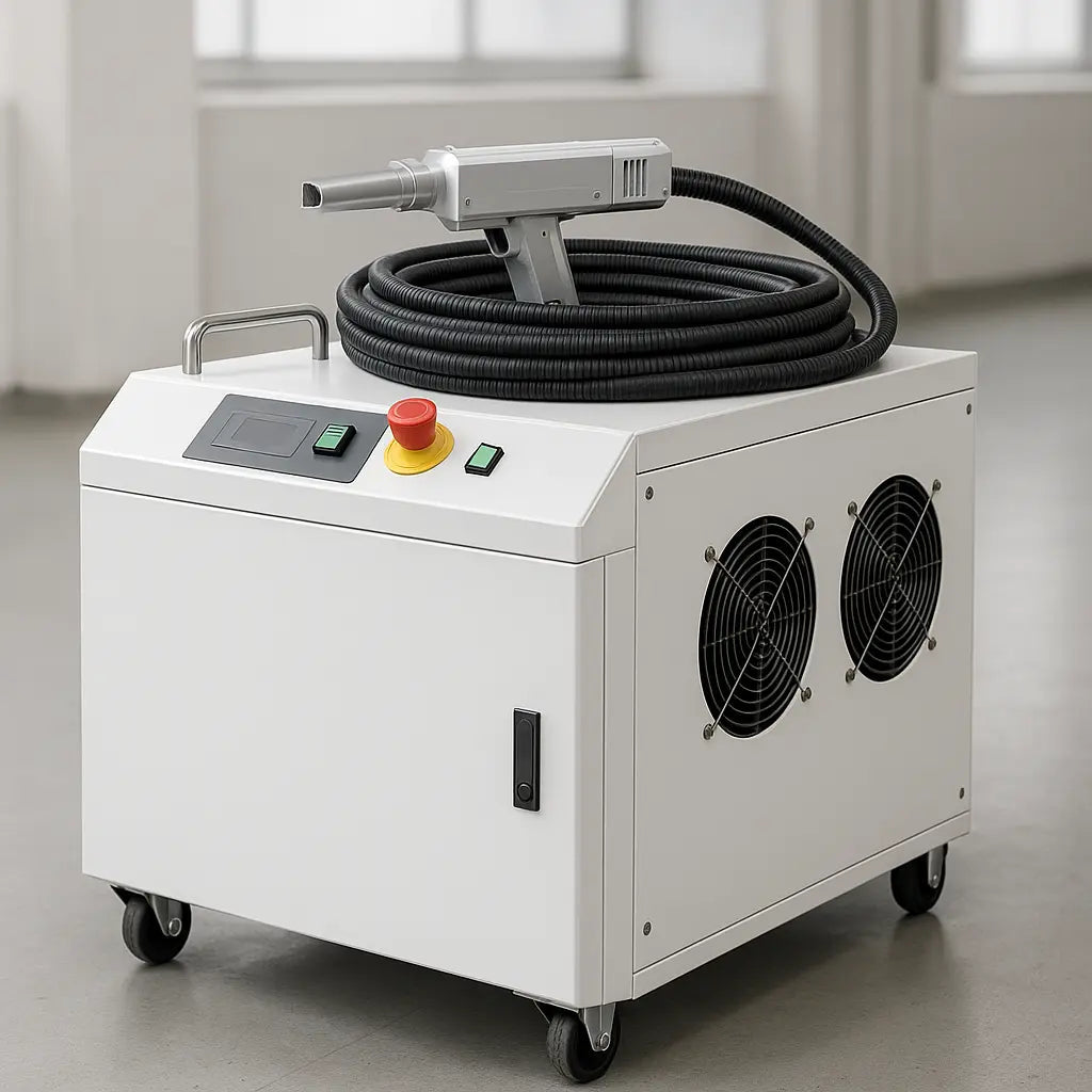 UmproTech Pulsed Fiber Laser Cleaners — 1000W Pulsed Fiber Laser Cleaner • 300 mm Scan • 15 m Water-Cooled
