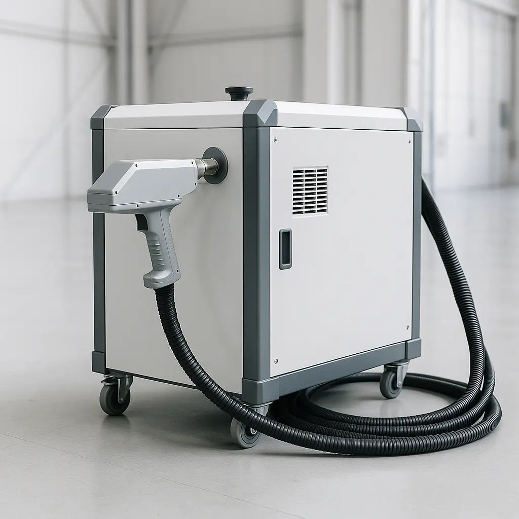 UmproTech Pulsed Fiber Laser Cleaners — 200W Pulsed Fiber Laser Cleaner • 200 mm Scan • 15 m Water-Cooled