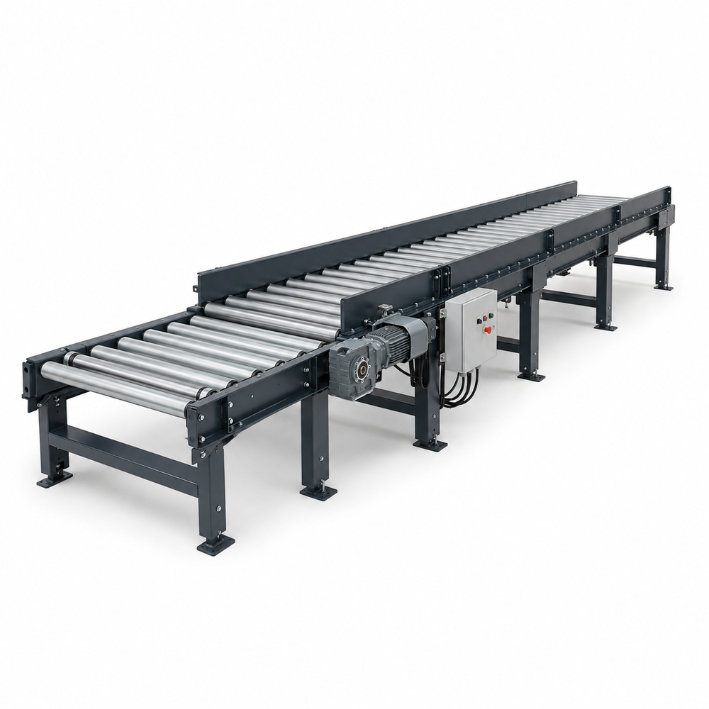 UmproTech Powered Material Conveyor System on white background
