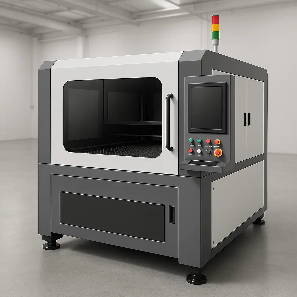 UmproTech um-1515b Enclosed Fiber Laser Cutter USA | 1300x1300 mm 1500W compact sheet fiber laser cutter