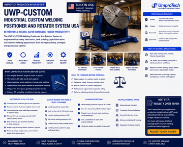UmproTech Welding Positioners & Rotators — UWP-CELL-500 Turnkey 500 Lb Turnkey Welding Positioner Cell