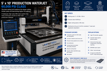 UmproTech WJ 510-60K Pro Waterjet Cutting Machine USA | 5 ft x 10 ft - UmproTech