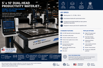 UmproTech WJ 510-DualHead Dual-Head Waterjet Cutting Machine USA | 5 ft x 10 ft - UmproTech